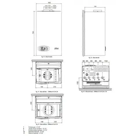 Chaudière Murale à Double échangeur FERROLI Divatech D LN 24 C à Chambre Ouverte Alimentée Au Gaz Méthane | Blanc 2 Chaudière Murale à Double échangeur FERROLI Divatech D LN 24 C à Chambre Ouverte Alimentée Au Gaz Méthane | Blanc – Image 2