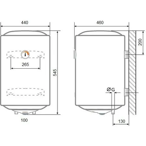 Chauffe-eau électrique Vertical Mural FERROLI TITANO 50 VE BF Capacité 48 Lt | Blanc 2 Chauffe-eau électrique Vertical Mural FERROLI TITANO 50 VE BF Capacité 48 Lt | Blanc – Image 2