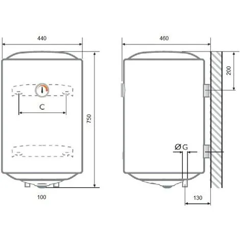 Chauffe-eau Vertical Mural Ferroli Titano 80 LT Mistotermo SX | Blanc 2 Chauffe-eau Vertical Mural Ferroli Titano 80 LT Mistotermo SX | Blanc – Image 2