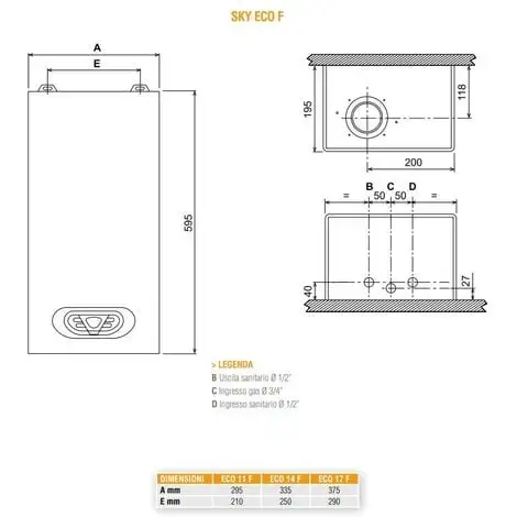 Chauffe-eau Mural Ferroli SKY ECO 17 F Méthane 0DF97IAA 2 Chauffe-eau Mural Ferroli SKY ECO 17 F Méthane 0DF97IAA – Image 2