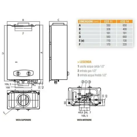 Chauffe-eau Mural Ferroli ZEFIRO ECO 11 Méthane GCA1MKAA 2 Chauffe-eau Mural Ferroli ZEFIRO ECO 11 Méthane GCA1MKAA – Image 2