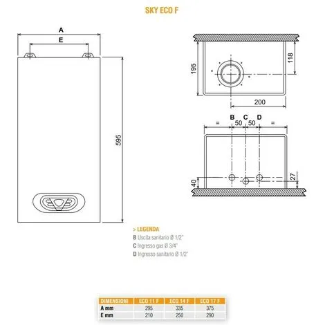 Chauffe-eau Mural Ferroli SKY ECO 11 F GPL 0DF94KAA 2 Chauffe-eau Mural Ferroli SKY ECO 11 F GPL 0DF94KAA – Image 2